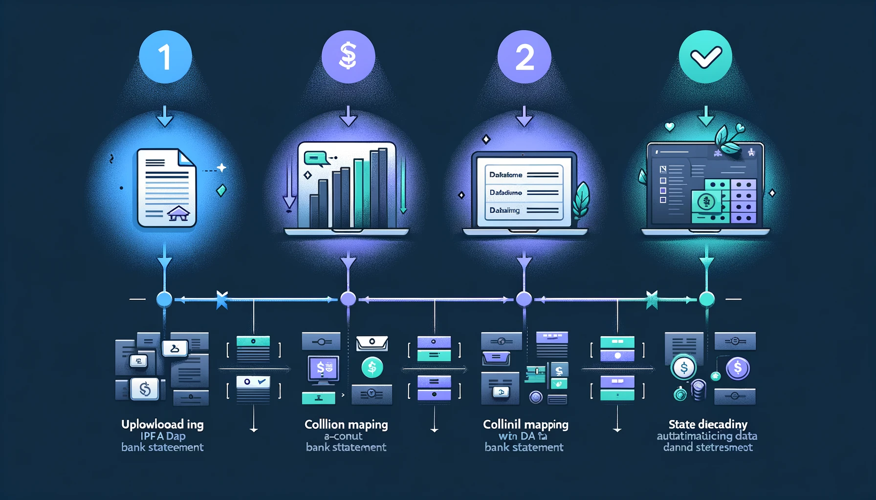 Kontoauszug PDF zu DATEV CSV: Vier-Schritte-Prozess von PDF-Upload bis EXTF-Format-Export für Buchhaltung