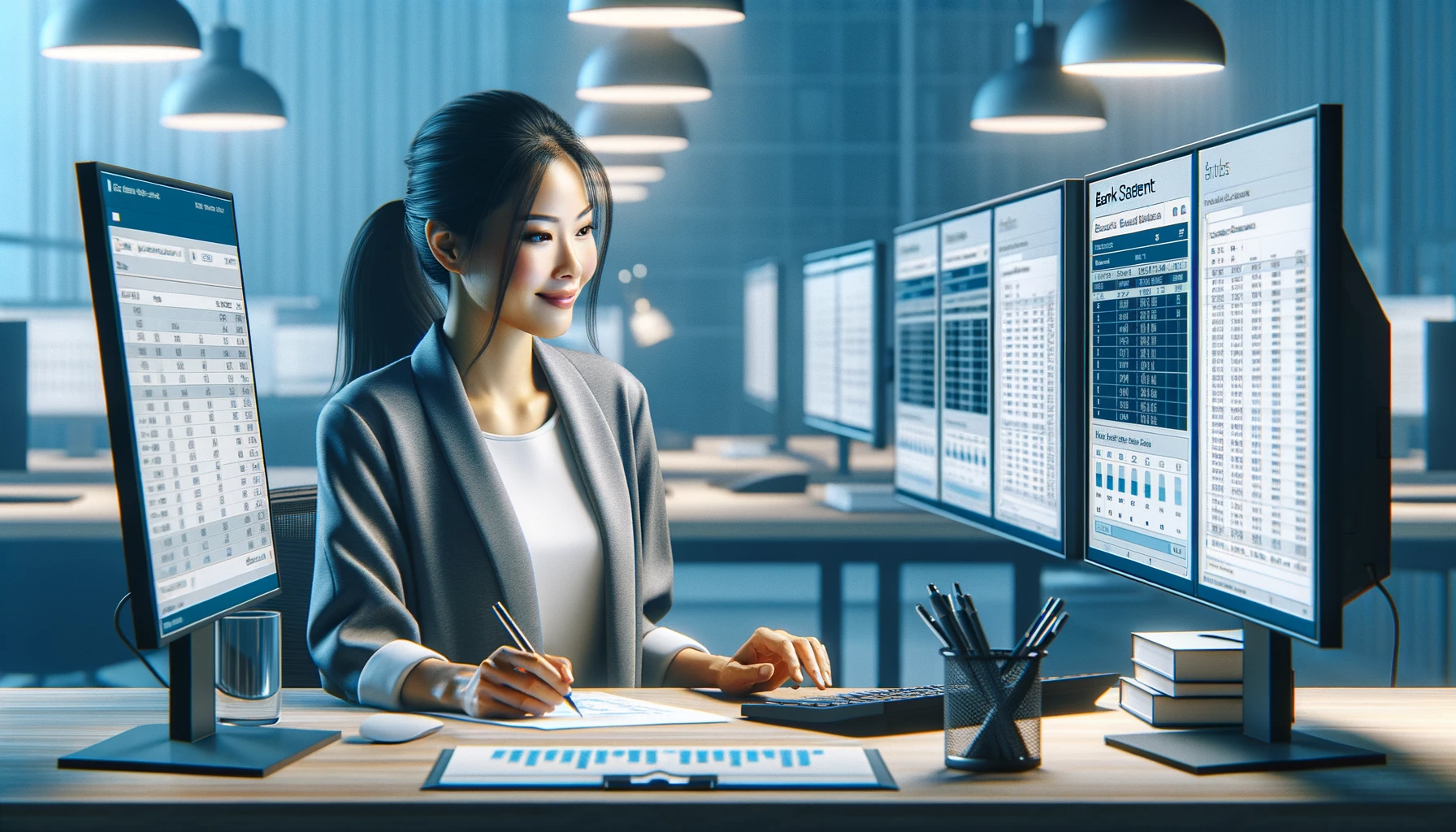 OCR für Kontoauszug-PDF: Buchhalter konvertiert Bankdokument automatisch in Excel-Tabelle für Buchhaltung