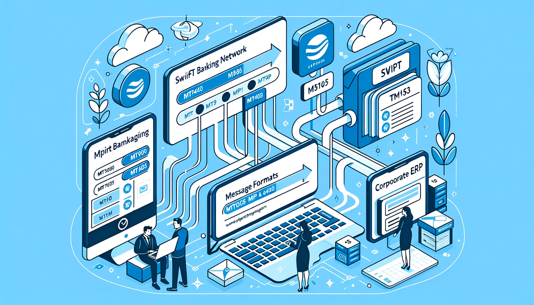 MT940 and CAMT.053 bank statement formats in corporate banking data flow