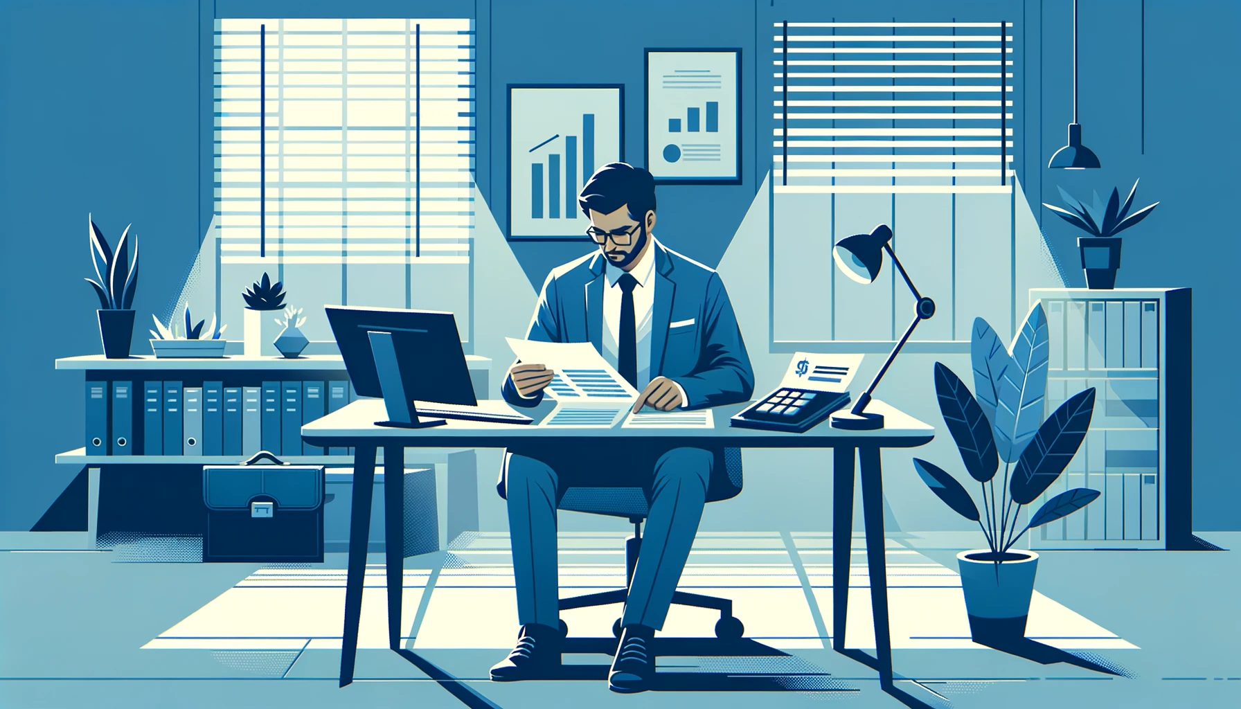 Small business owner preparing business bank statements for SBA loan application