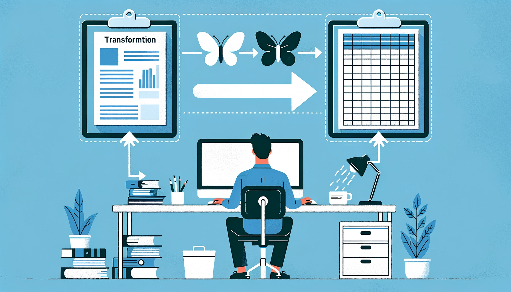 Freelancer converting a bank statement PDF to an Excel spreadsheet on a laptop