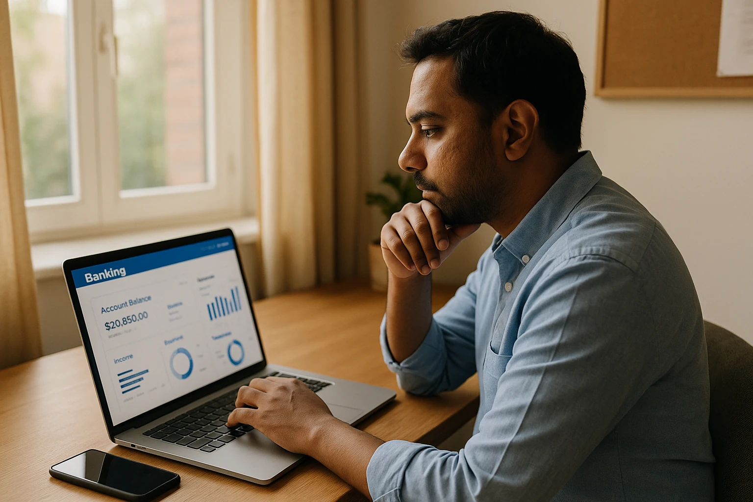 Downloading a bank statement online from a laptop in India