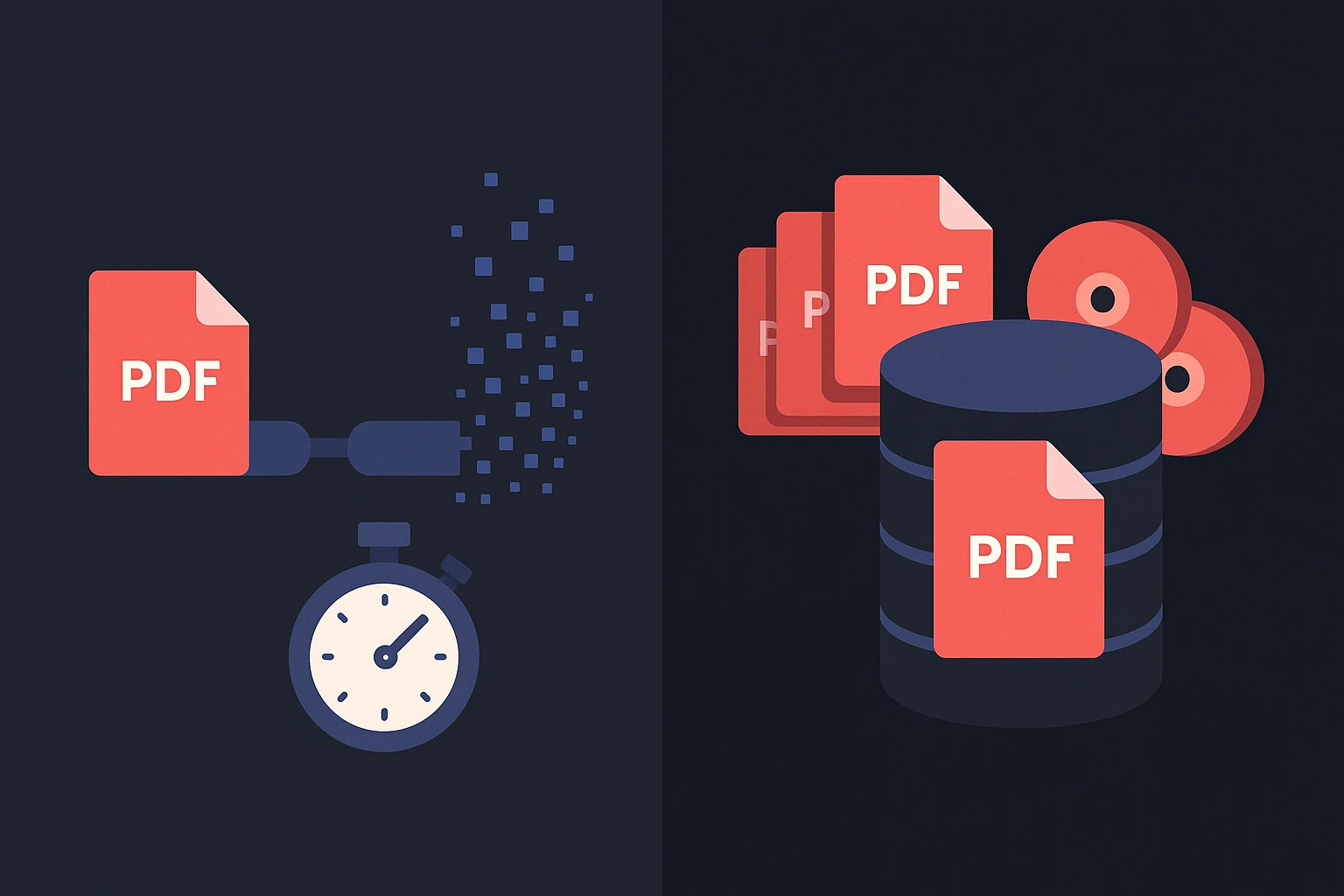 Bank statement PDF deleted after extraction versus the same file stored in a database