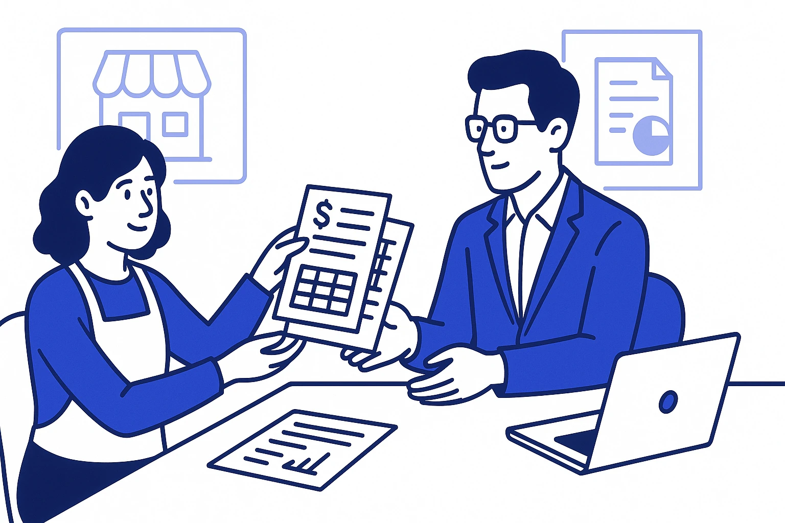 Small business owner preparing bank statements for their accountant — prepare bank statements for accountant
