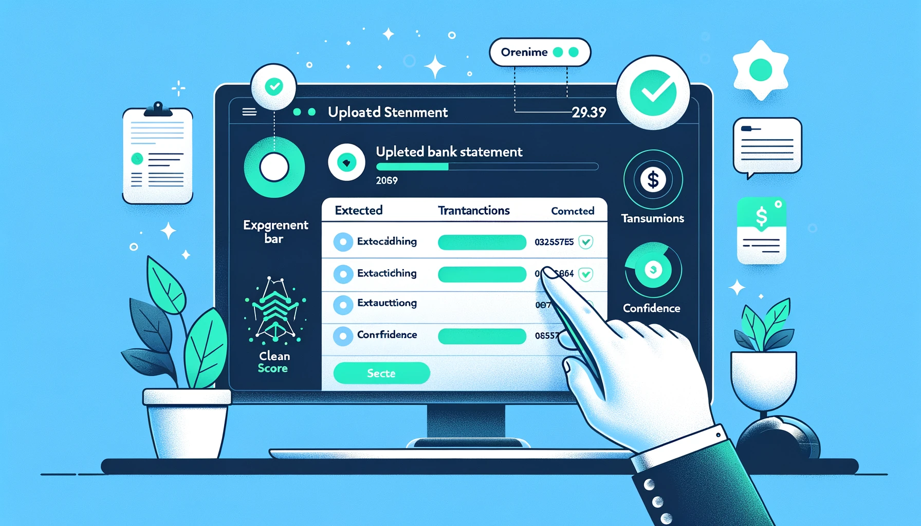 Dashboard BankStatementLab extrayendo transacciones de extracto bancario PDF con OCR automático