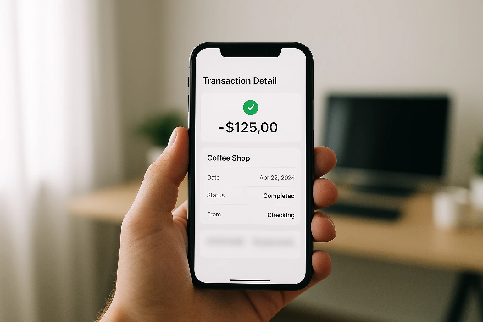 Détail d'une opération de prélèvement SEPA sur une application bancaire