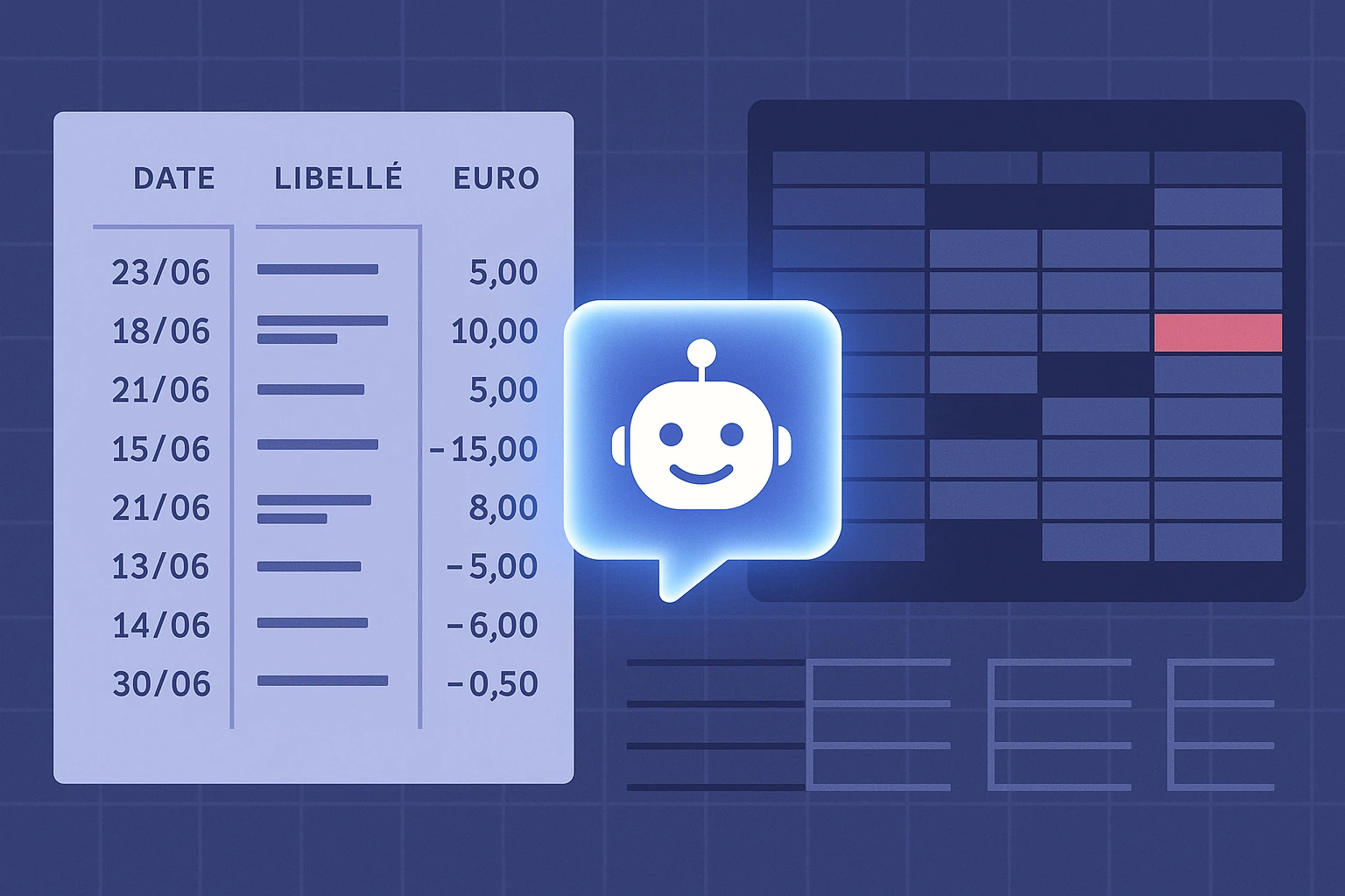 Relevé bancaire français analysé par ChatGPT pour conversion en Excel