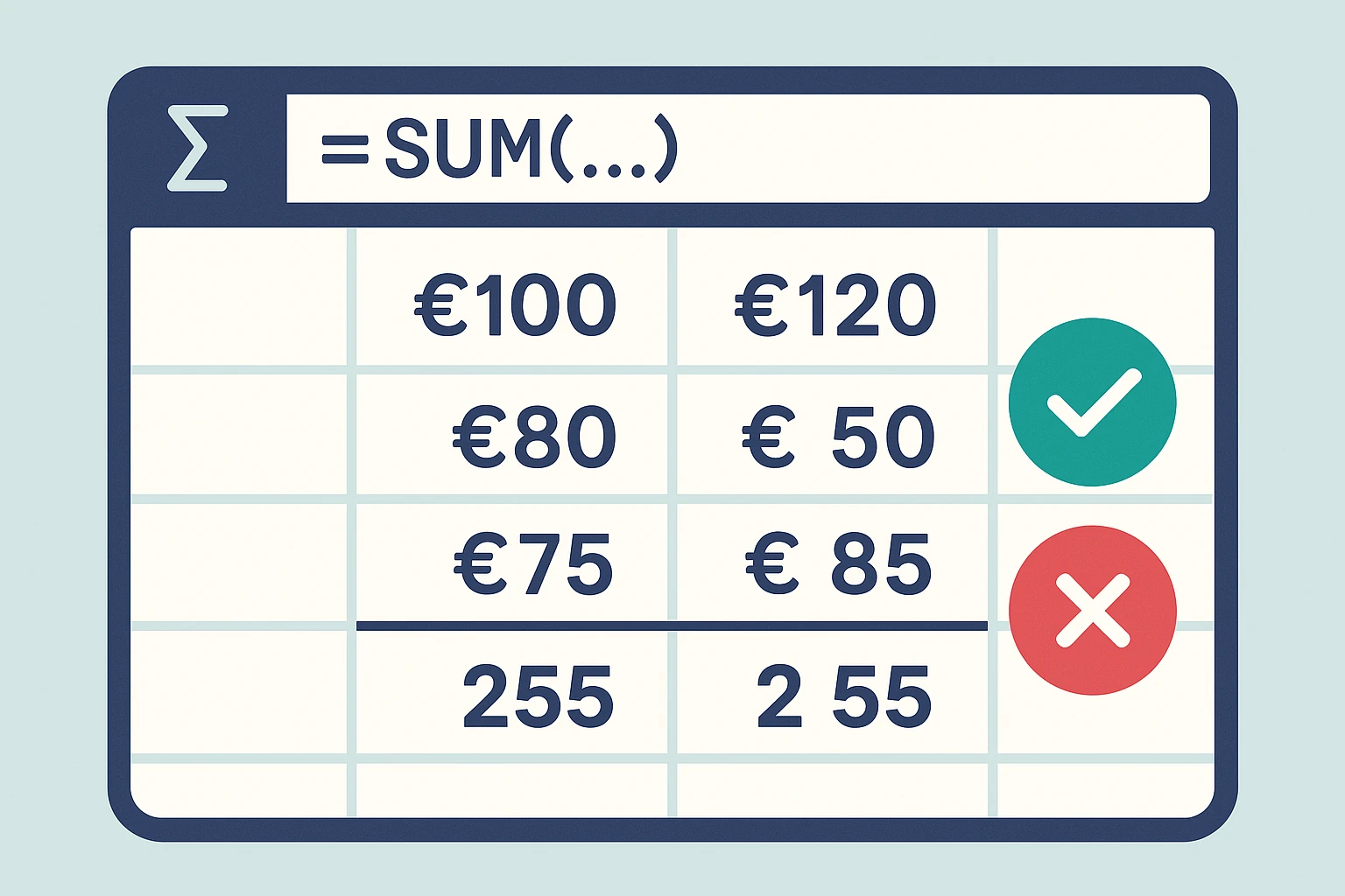 Contrôle de solde dans un tableur pour vérifier une extraction de relevé bancaire