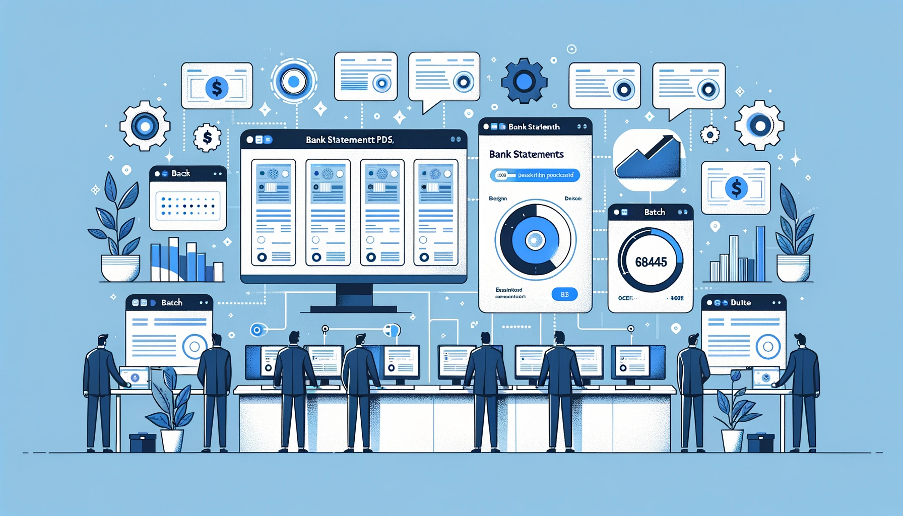 Tableau de bord de traitement par lots de relevés bancaires PDF protégés