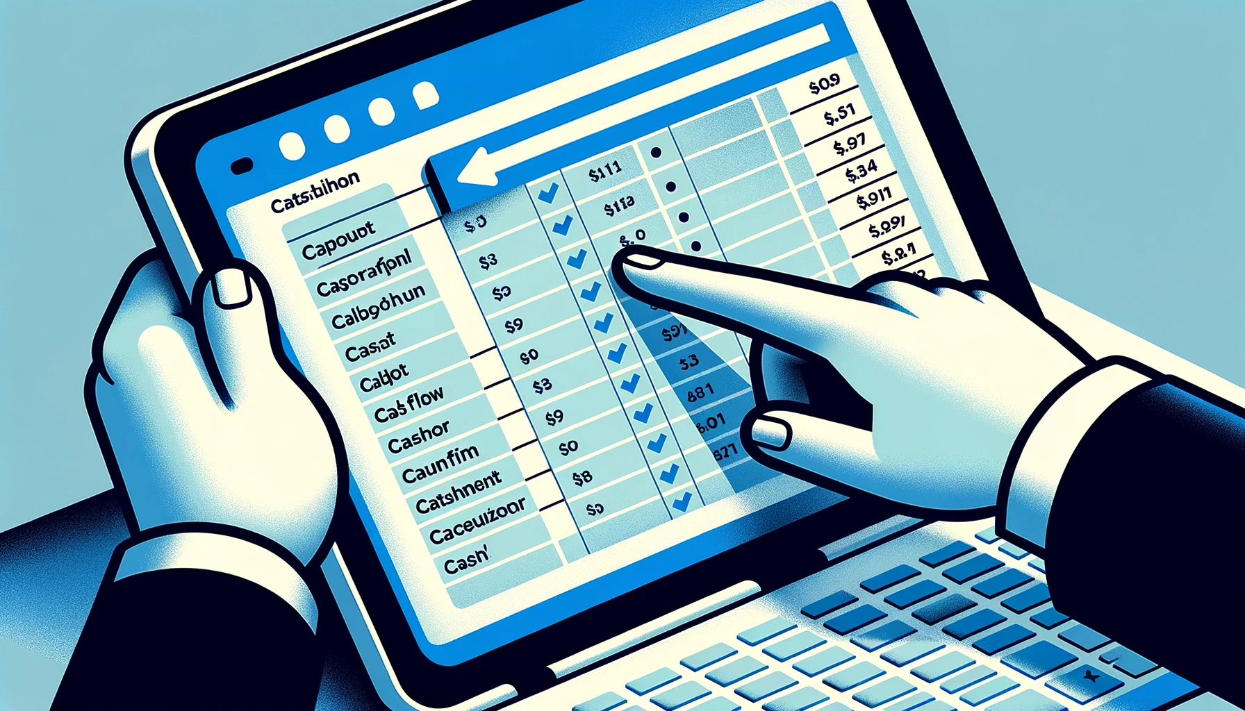 Tableau Excel de trésorerie avec liste déroulante pour catégoriser les flux bancaires par type pour PME