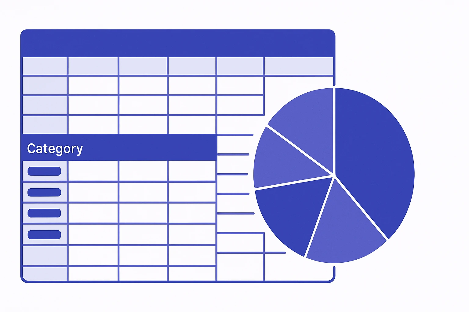 Tabella pivot e grafico a torta per analizzare le spese dell'estratto conto in Excel