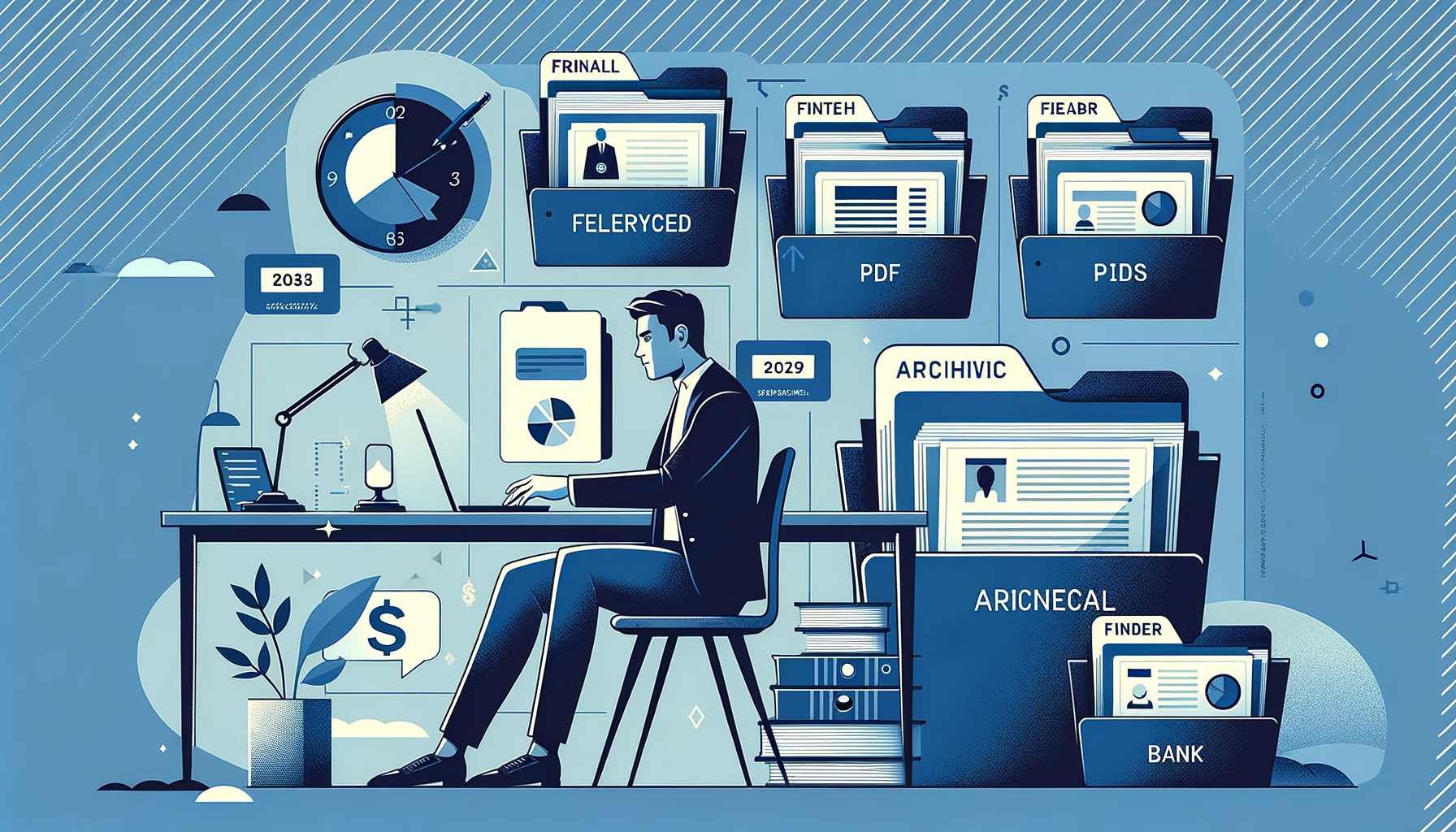 Conservazione estratti conto partita IVA: archivio digitale con struttura cartelle per anno e mese con backup