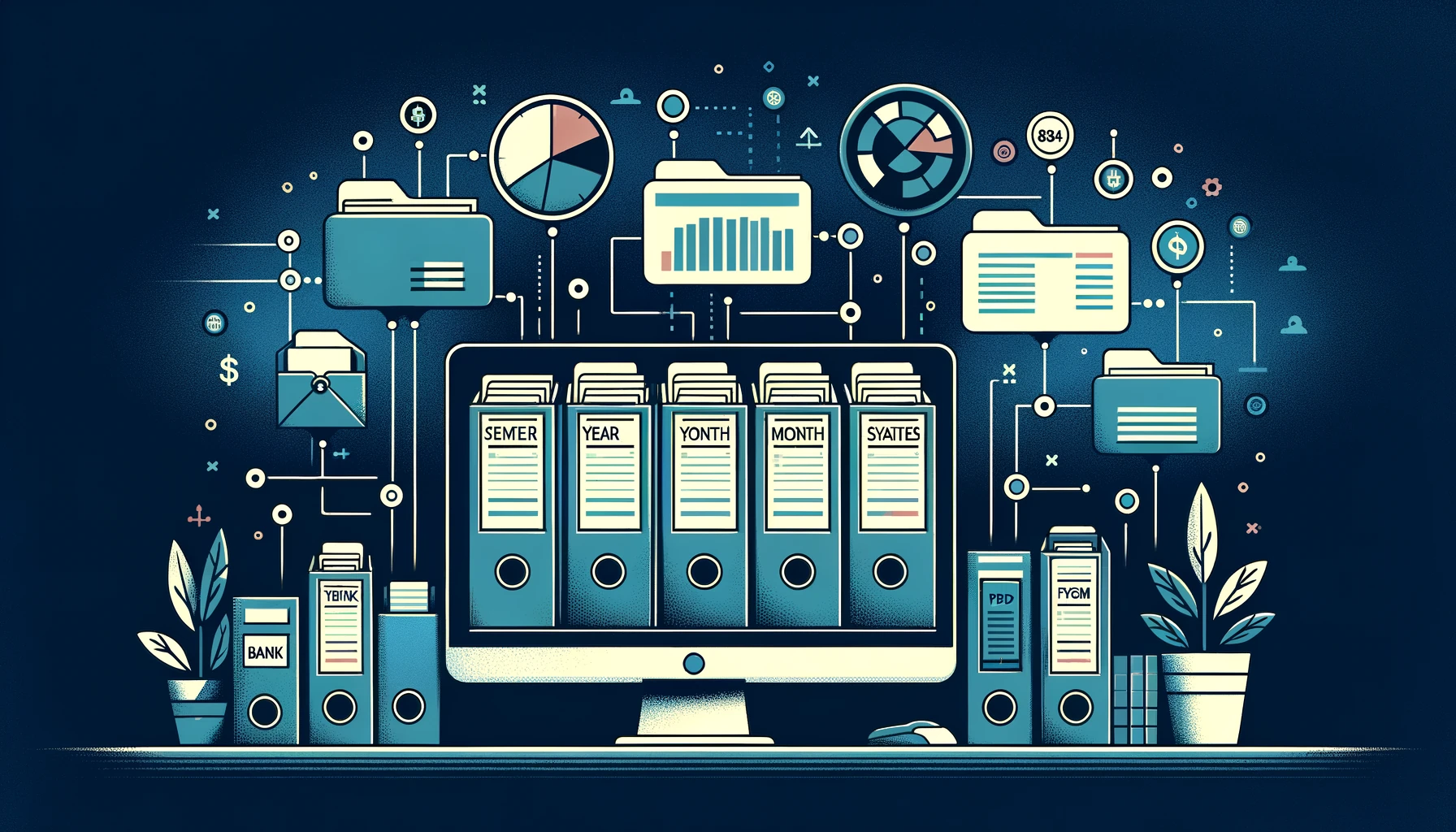Archivio digitale organizzato di estratti conto PDF per anno e mese per partita IVA