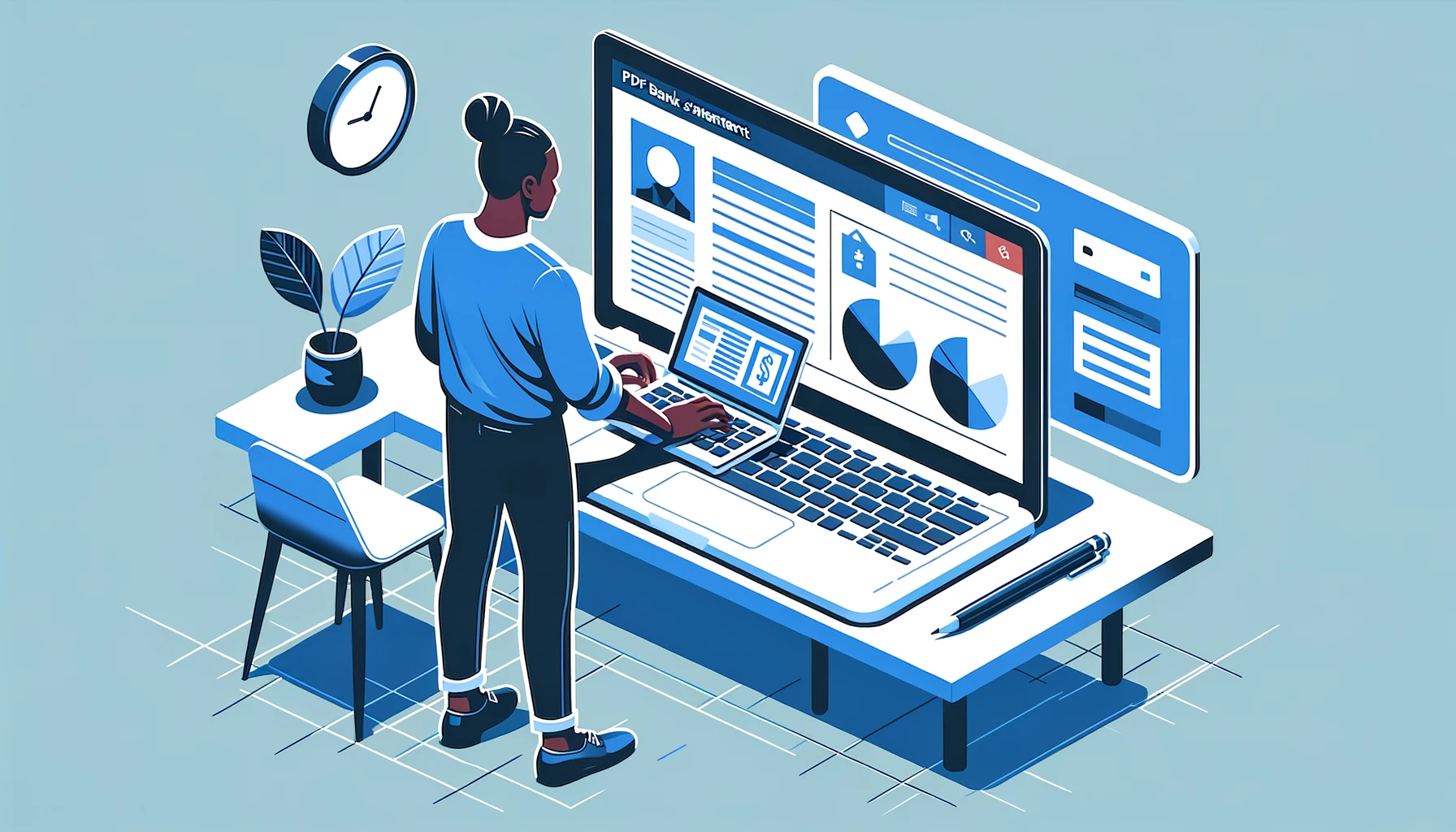 Freelancer converting PDF bank statement to Excel for accounting software import