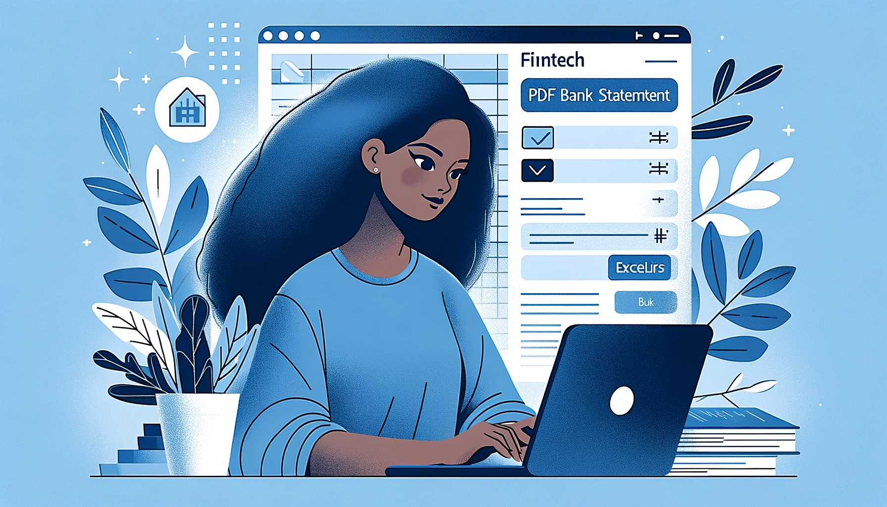 Zelfstandige converteert bankafschrift PDF naar Excel via AI-extractie op laptop