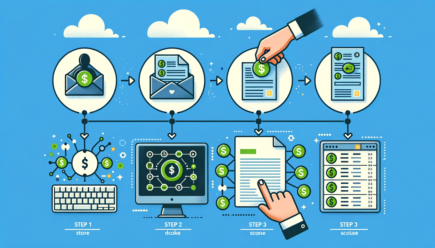 3-stappen OCR-proces voor bankafschriften: uploaden, AI-verwerking, Excel-export