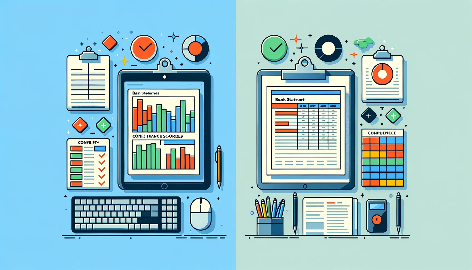 Comparação extrato bancário PDF desestruturado versus Excel organizado por OCR